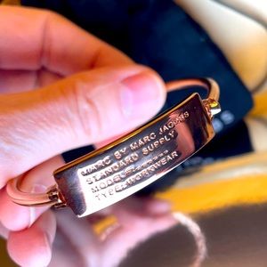 Marc by Marc Jacobs Rose Gold Bracelet; 2&1/2” Diameter; Hooks at Hinged Plaque